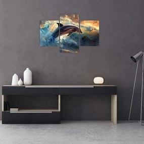 Obraz - Delfín, ilustrácie (90x60 cm)