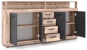 Komoda RUNA svetlohnedá/antracit