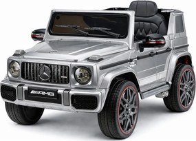 LEAN CARS Elektrické autíčko Mercedes AMG G 63 strieborné lakované