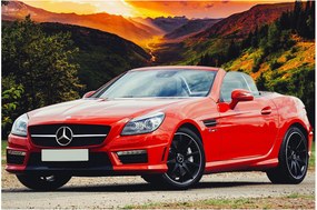 Obraz - červený Mercedes (90x60 cm)