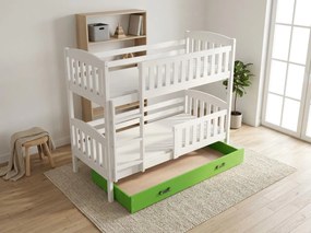 Poschodová posteľ KUBO 200x90 | biela - zelená