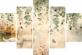 Obraz - Jazero, aquarel (150x105 cm)