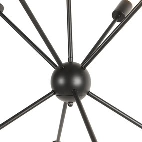 Dizajnové závesné svietidlo čierne 8-svetelné - Sputnik