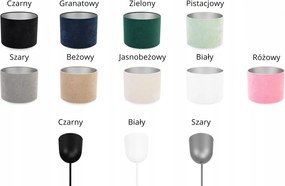 Závesné svietidlo Mediolan, 1x textilné tienidlo (výber z 10 farieb), (výber z 3 farieb konštrukcie), ch, lp