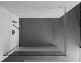 Mexen Kioto sprchová zástena 110x200 cm 8 mm, zlatý profil, sklo číre-námraza, 800-110-101-50-35