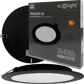 LED stropné svietidlo zapustené 24W 2640lm 4000K čierne