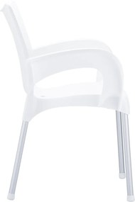 ROMEO záhradná stolička s podrúčkami white