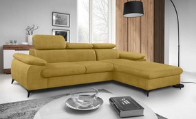 Rohová sedacia súprava Scala, žltá látka, pravý roh