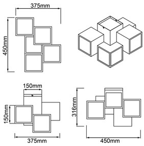 Brilliant - LED Stropné svietidlo CUBIX 5xLED/7,6W/230V 3000K biela