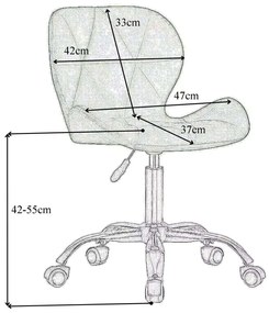 LuxuryForm DESIGN Stolička LIVIO VELUR na striebornej podstave s kolieskami - čierna