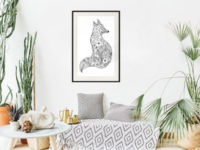 Artgeist Plagát - Flower Fox [Poster] Veľkosť: 30x45, Verzia: Čierny rám