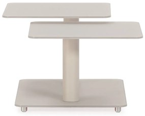 Krémovobiely sklenený konferenčný stolík 54x115 cm Elvi – Marckeric