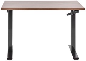Manuálne nastaviteľný písací stôl 120 x 72 cm tmavé drevo/čierna DESTINES Beliani
