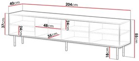 TV skrinka/stolík Mediana 4D (čierna + zlatá). Vlastná spoľahlivá doprava až k Vám domov. 1122532