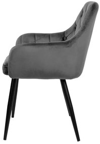 Jedálenská stolička ATLANTA zamatová, grafitová