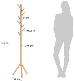 Vešiak z brezového dreva Kave Home Natane