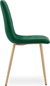 Set 4 kresiel TURIN - tmavozelený zamat