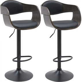 Design-Shop 2x Barová stoličkaKingston B - koženka, čierny rám - čierna/šedá