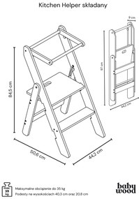 Učiaci montessori detská veža skladacia čierna