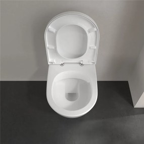 VILLEROY &amp; BOCH Subway 2.0 závesné WC s hlbokým splachovaním bez vnútorného okraja, 370 x 560 mm, biela alpská, s povrchom CeramicPlus, 5614R0R1