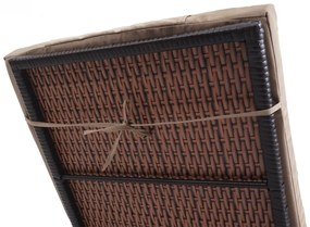 Lehátko Carrara, polyratan / hliník - hnedá, béžový vankúš