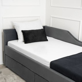 JAKS Posteľ s úložným priestorom 90 x 200 Jonaš velúr sivá