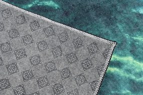 Moderný zelený koberec s mramorovým vzorom Šírka: 80 cm | Dĺžka: 200 cm