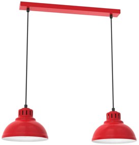 Luster na lanku SVEN 2xE27/15W/230V červená