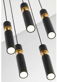 Jupiter 2014 - Luster na lanku ALAS 5xGU10/10W/230V čierna/zlatá