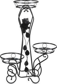 STOJAN NA KVETINÁČ ROSE 92X28X65 CM ČIERNA