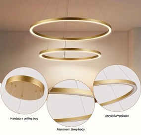 Brilagi - stmievateľný LED luster na lanku PORTOFINO LED/98W/230V pr. 80 cm zlatá +DO