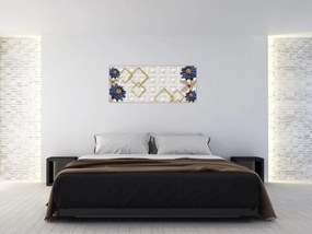 Obraz - Diamantové kvety (120x50 cm)
