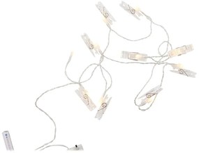 CLIP ART LED Svetelná reťaz s USB štipce 10 svetiel