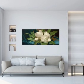 Obraz - Martin Johnson Heade, Giant Magnolias on a Blue Velvet Cloth, reprodukcia (120x50 cm)