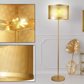 Searchlight EU2832-2GO - Stojacia lampa FISHNET 2xE27/60W/230V zlatá