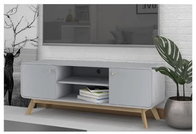 Sivý TV stolík 140x53 cm Caitlin – Støraa