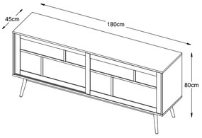 Dizajnová komoda Tallys 180 cm prírodný dub