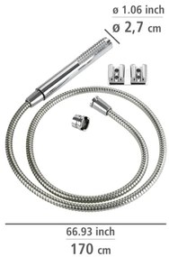 WENKO 81340100 - Sprcha DUO 170 x 2,7 cm, lesklý chróm/strieborná/šedá