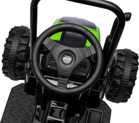 Elektrický traktor s prívesom Farmer zelený