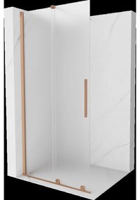 Mexen Velar sprchová stena posuvná Walk-in 110 x 200 cm, mrazené 8 mm, brúsená meď - 871-110-000-33-65