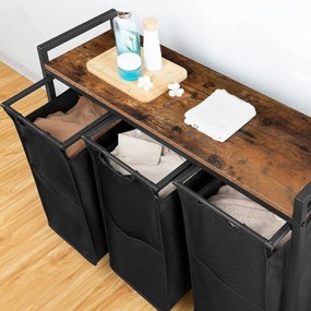 Koš na prádlo Vasagle Pietro 119 l hnědý/černý