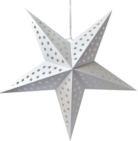 Biela závesná vianočná papierová hviezda XL - 90*20*90 cm