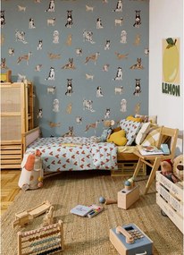 Tapeta psy modrá 280x100 cm