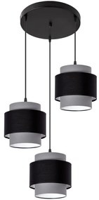 Luster na lanku 3xE27/60W/230V šedá