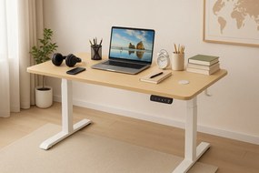 Herný stôl BR01 svetlohnedý s bielym rámom 140 cm