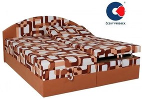 Polohovacie manželská posteľ Vesna, 200x160, hnedá vzor / hnedá (215/52)