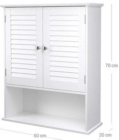 Kúpeľňová nástenná skrinka 60x20x70 cm