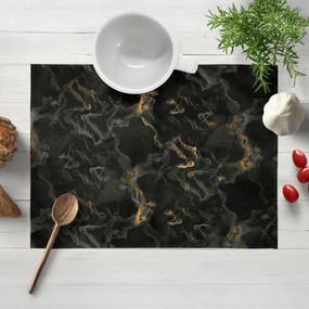 Biante Zamatové prestieranie na stôl Isabela IBL-021 Zlatý/dymový mramor na čiernom 35x45 cm