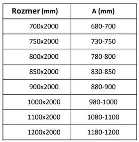 Mexen Velar, sklenená stena ku sprchovej kabíne 85x200 cm, 8mm číre sklo, 870-085-000-00-00