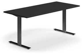 Kancelársky stôl QBUS, rovný, 1800x800 mm, T-rám, čierny rám, čierna